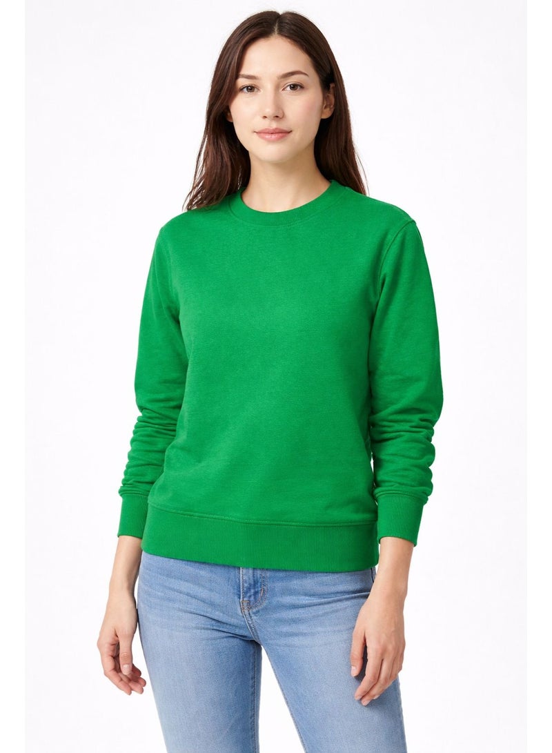 Zara Women’s Green Crew Neck Sweatshirt – Soft Cotton Blend Casual Wear - Image 4